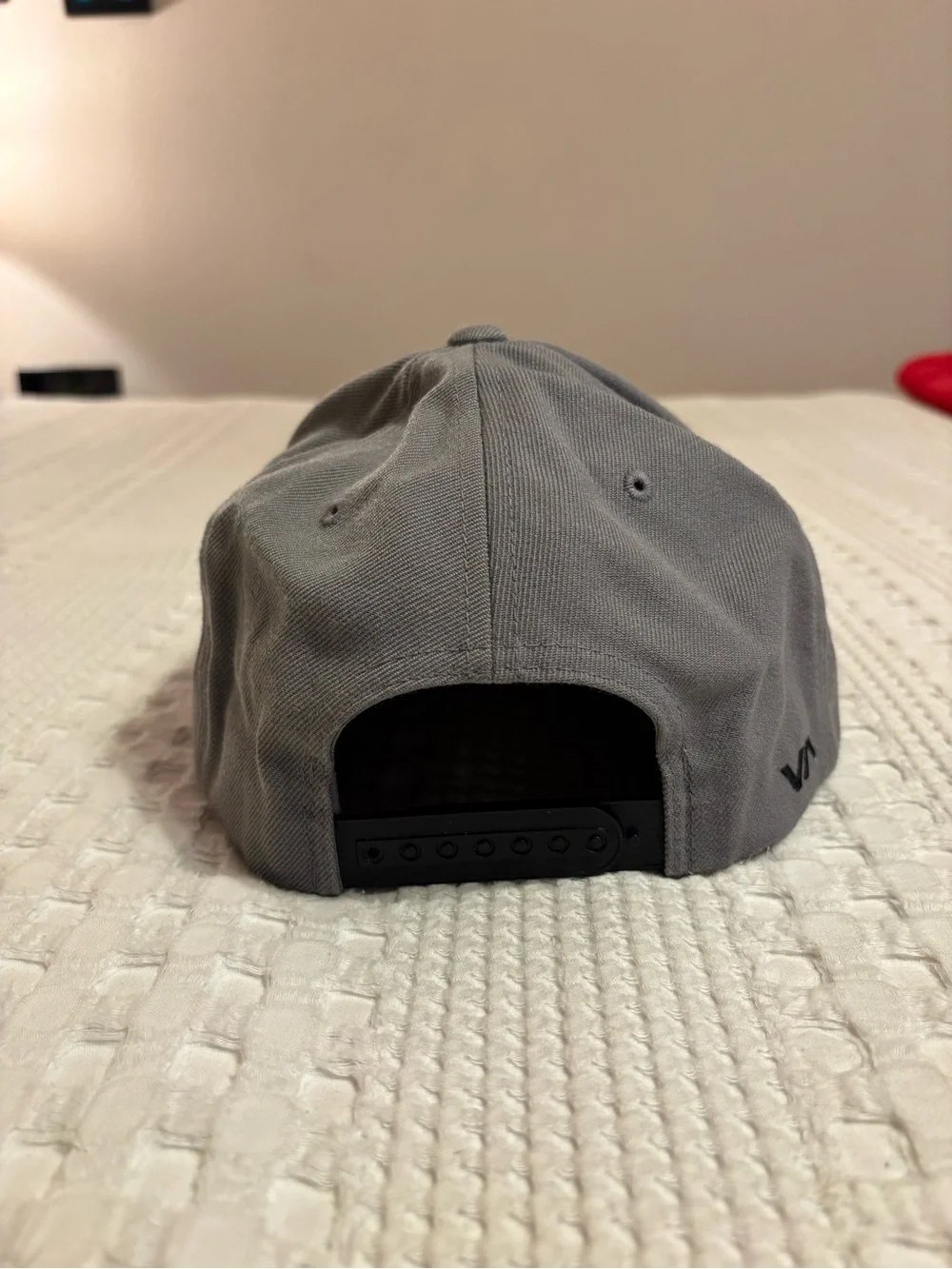 RVCA gray flat brim SnapBack cap